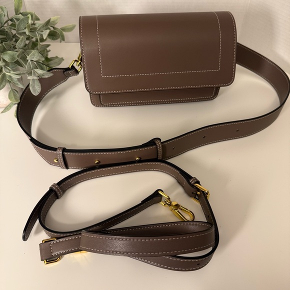 AALLYN Ingrid Crossbody/Shoulder Bag in Wood Berry Brown Leather Feminine Staple - Picture 6 of 16